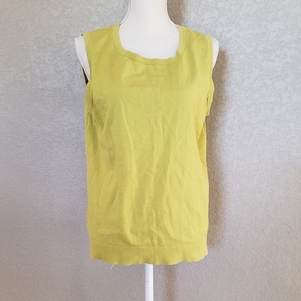 Pendelton sweater vest part silk and cotton size XL. Color lime green